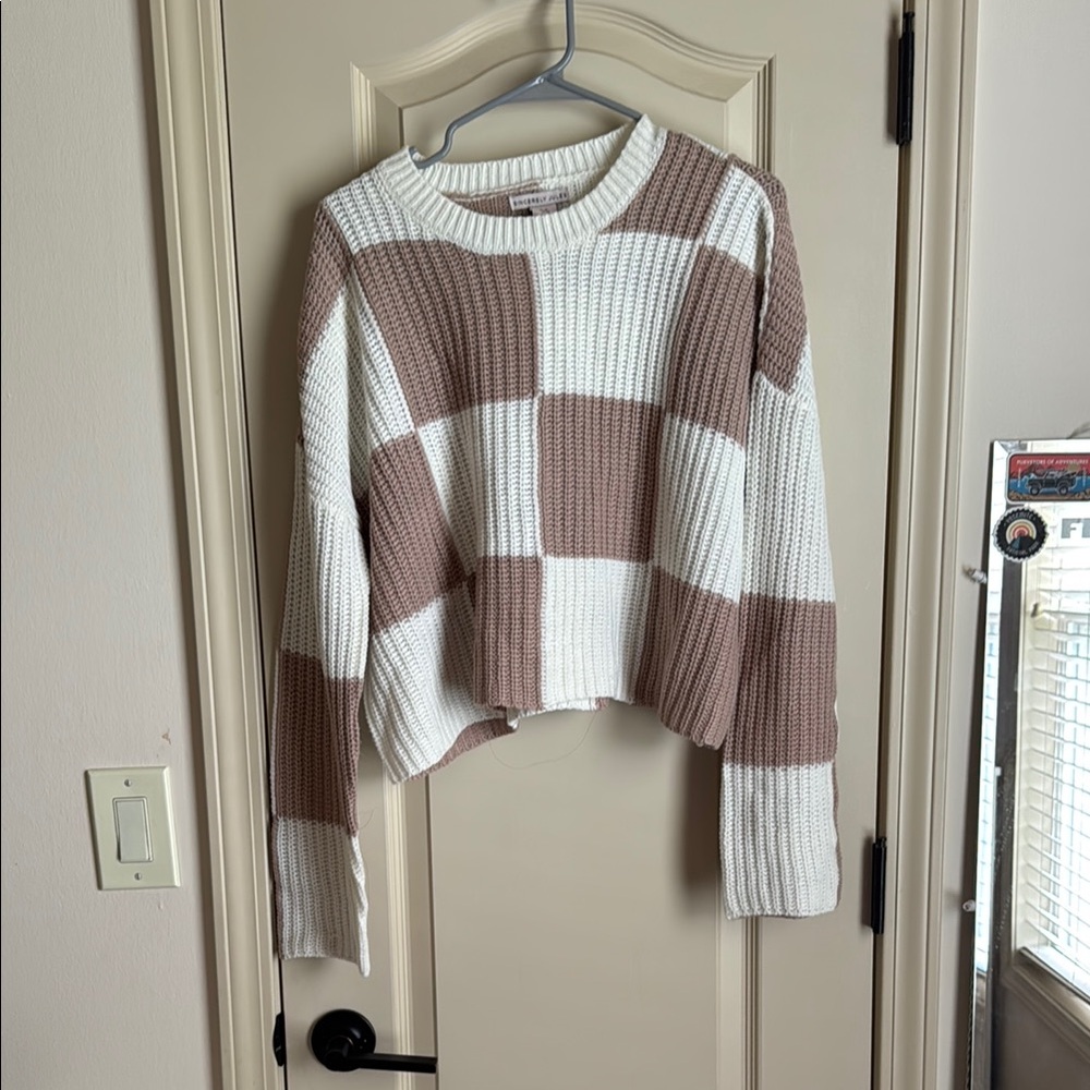 Striped Brown and White Sweater